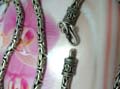 Online bali jewelry shopping, Exotic style chain necklace with beaded coil and snake design, crafted from 925. sterling silver