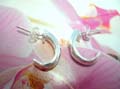 Wholesale jewelry shopping factory, Clear cz rhinestone inlaid in half hoop, 925. sterling silver earrings 