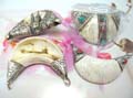 Eternity jewelry shopping business, Bali half moon designed stone pendant with etched 925. sterling silver mounting