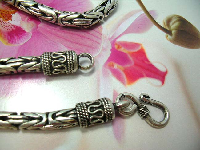 Handmade bali jewelry wholesale gallery, Hot style coil and bead designed ends on contemporary chain necklace, made from 925 sterling silver 