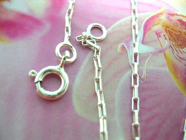 Online premier jewelry dealer exports rectangular chain, sterling silver necklace 