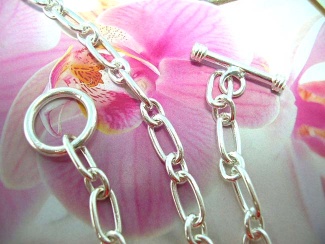 International accessories online, bali Oval and circular hoop chain necklace, made from 925 sterling silver