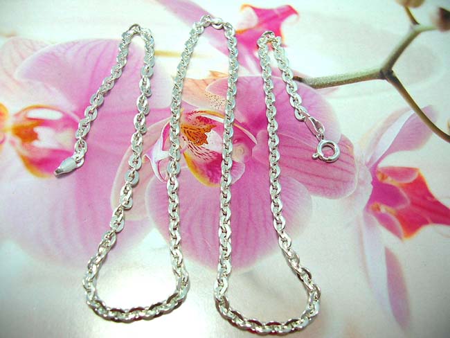 Indonesia gift store outlet, Thick, 925. sterling silver hoop chain necklace