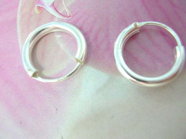 Womens accessory import boutique, Miniature fashion hoop earrings, handcrafted from 925. sterling silver
