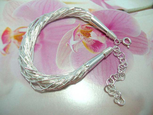 High style evening jewelry warehouse boutique. Sexy multi 925. sterling silver string bracelet in high bali fashion design 