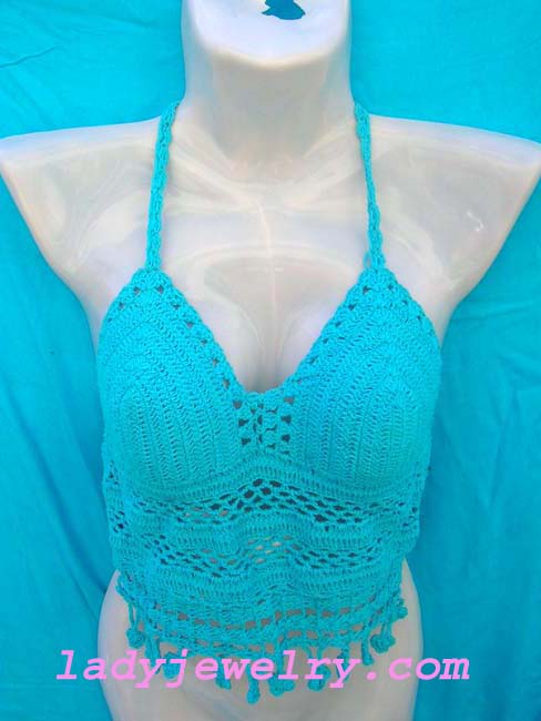 Online retail shopping, bali clothing. Bali bali sky blue embroidered halter top 