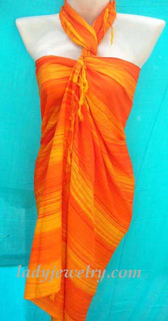 Summer balinese beach cover up in red and orange stripe design. Caribbean fashion online gift store 