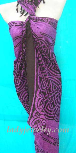Youth beach fashion online gallery. Quality, purple indonesian spring wrap around with black Celtic knot art design 