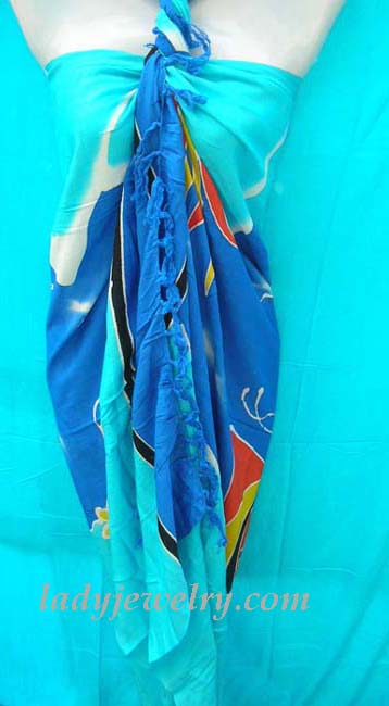 Abstract ocean life designed bali bali beach shawl. Indonesia apparel online gift wear shop 