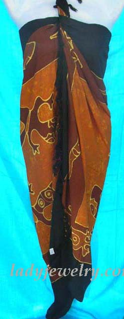 Stylish cruise clothing boutique store. Native indonesian art designed summer skirt wrap 