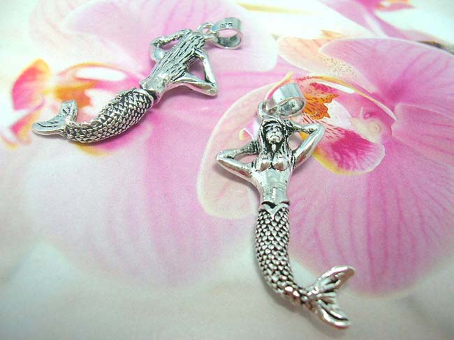 Best birthday accessory boutique store, Bali designed 925. sterling silver pendant in mermaid theme