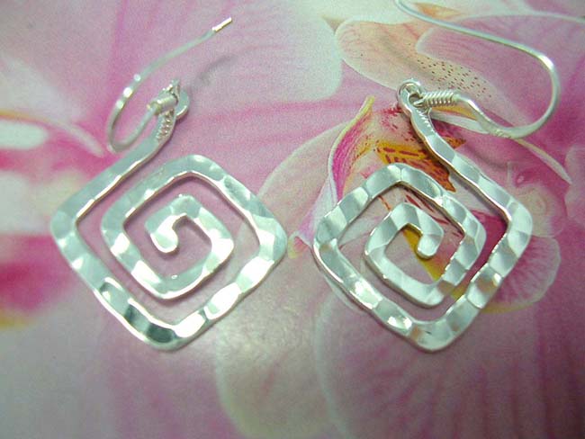 TRendy online jewelry shop, Handcrafted spiral fashion earrings, made from 925. sterling silver