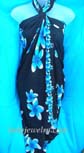 Aloha fashion store supplies Tropical flower pattern in light blue and white on dark blue bali bali beach scarf